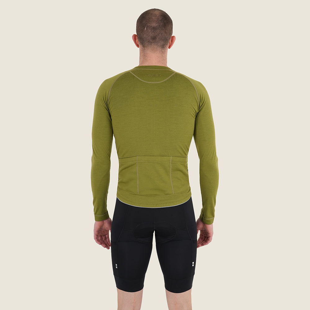 Mens Cranbrook Merino Blend LS Jersey (Peat Moss) (model: barnaby)