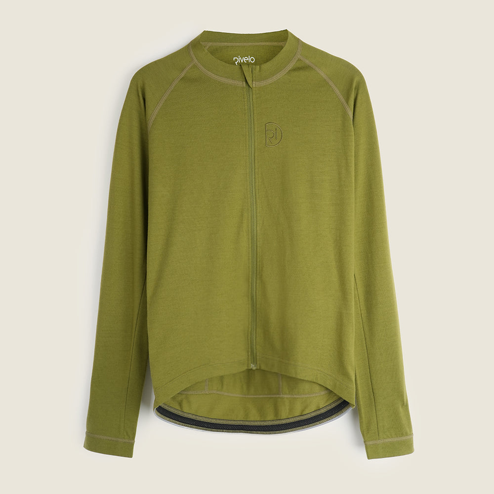 Mens Cranbrook Merino Blend LS Jersey (Peat Moss) (studio)