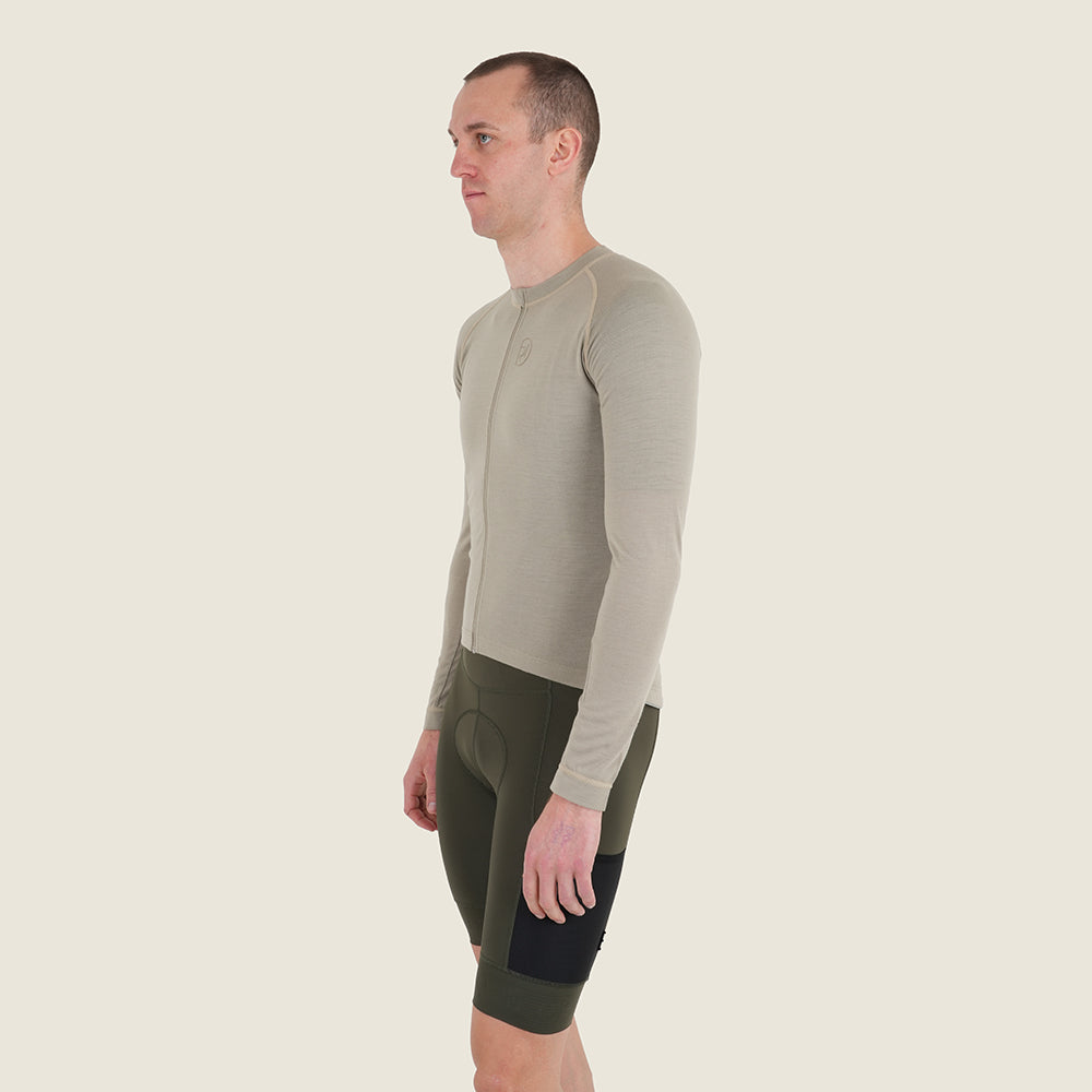 Mens Cranbrook Merino Blend LS Jersey (Vintage Grey) (model: barnaby)