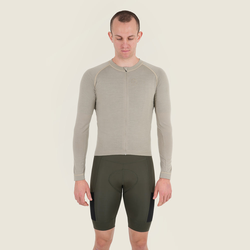 Mens Cranbrook Merino Blend LS Jersey (Vintage Grey) (model: barnaby)