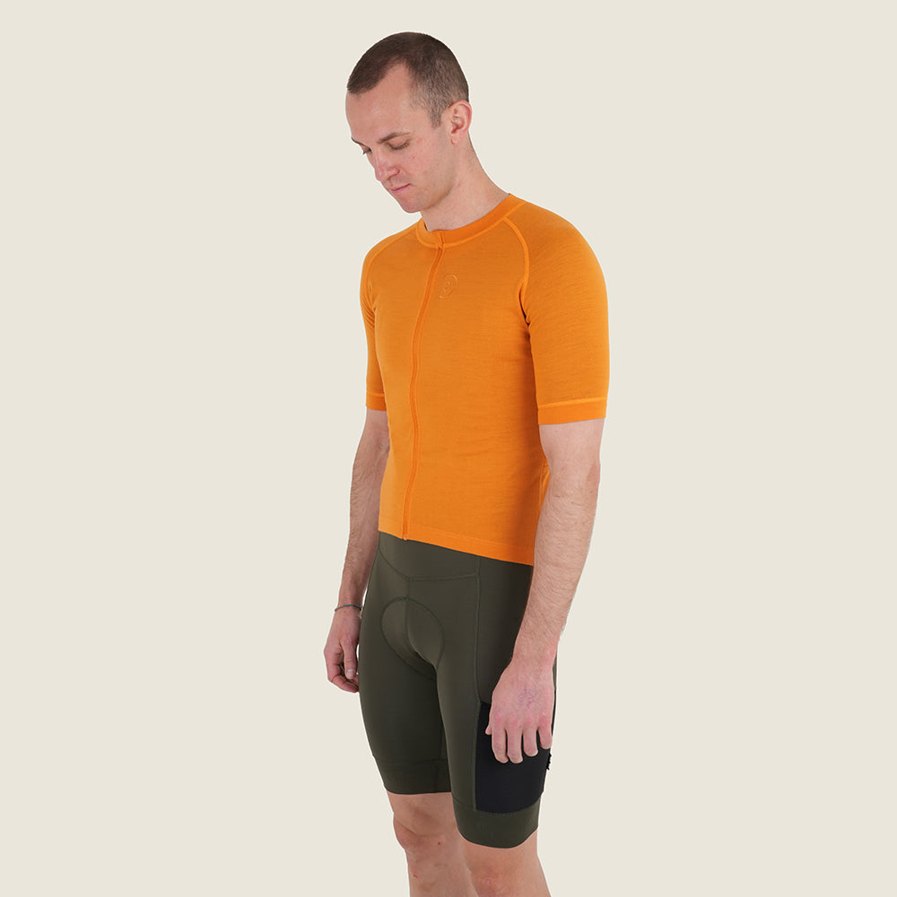 Mens Cranbrook SS Merino Blend Jersey (Desert Sun) (model: barnaby)