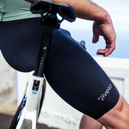 Mens Forcella Race Bib Shorts (Black/White) (model: joe)