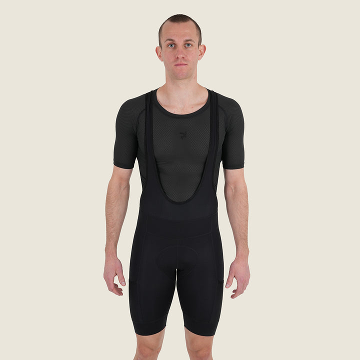 Mens Honister Cargo Bib Shorts (Black) (model: barnaby)