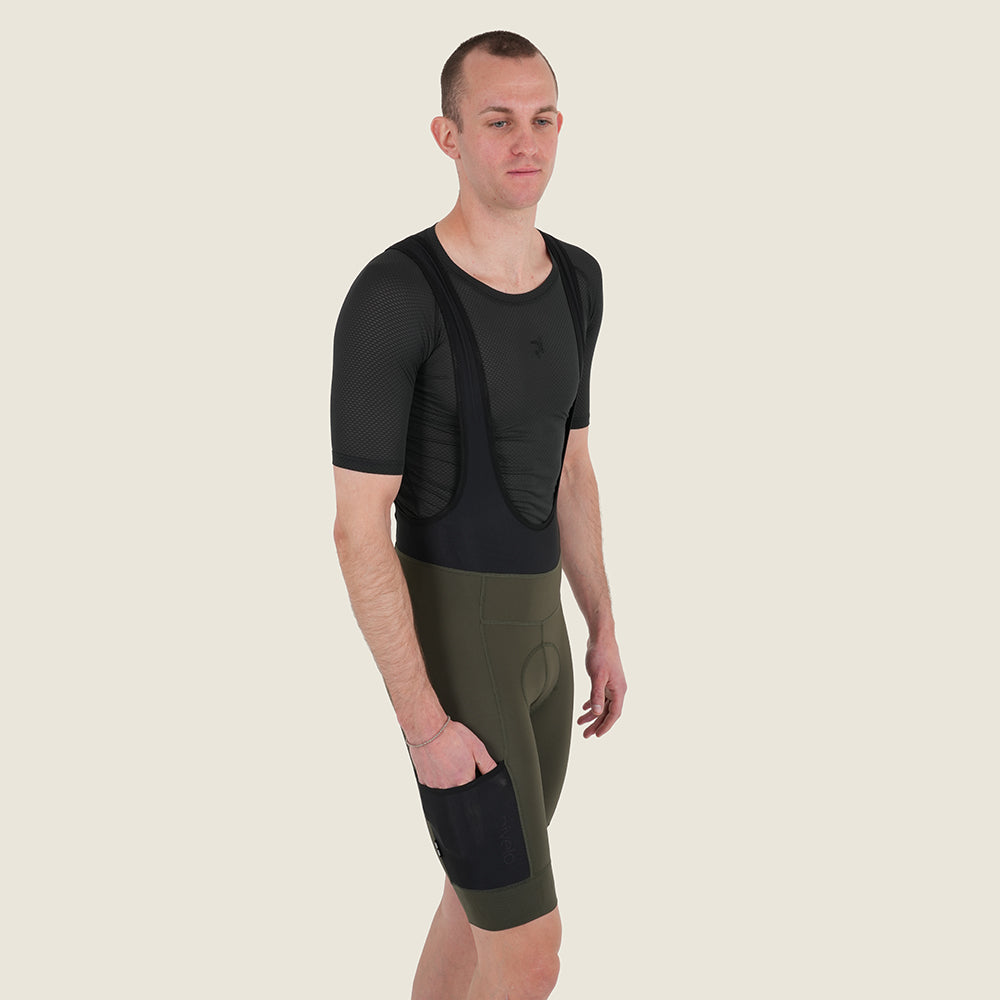 Mens Honister Cargo Bib Shorts (Deep Depths) (model: barnaby)