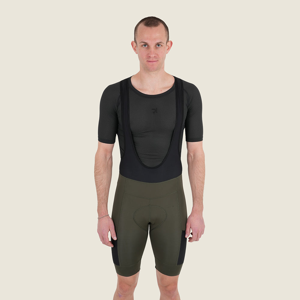 Mens Honister Cargo Bib Shorts (Deep Depths) (model: barnaby)