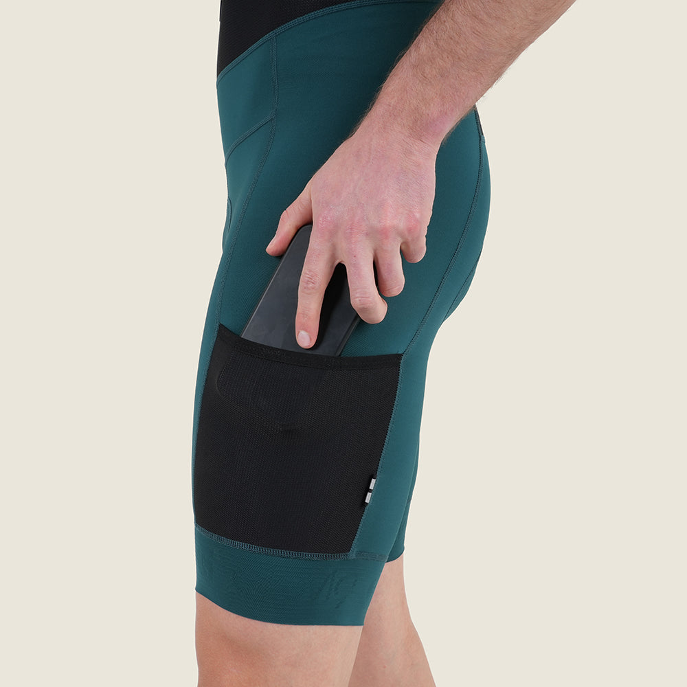 Mens Honister Cargo Bib Shorts (Deep Teal)