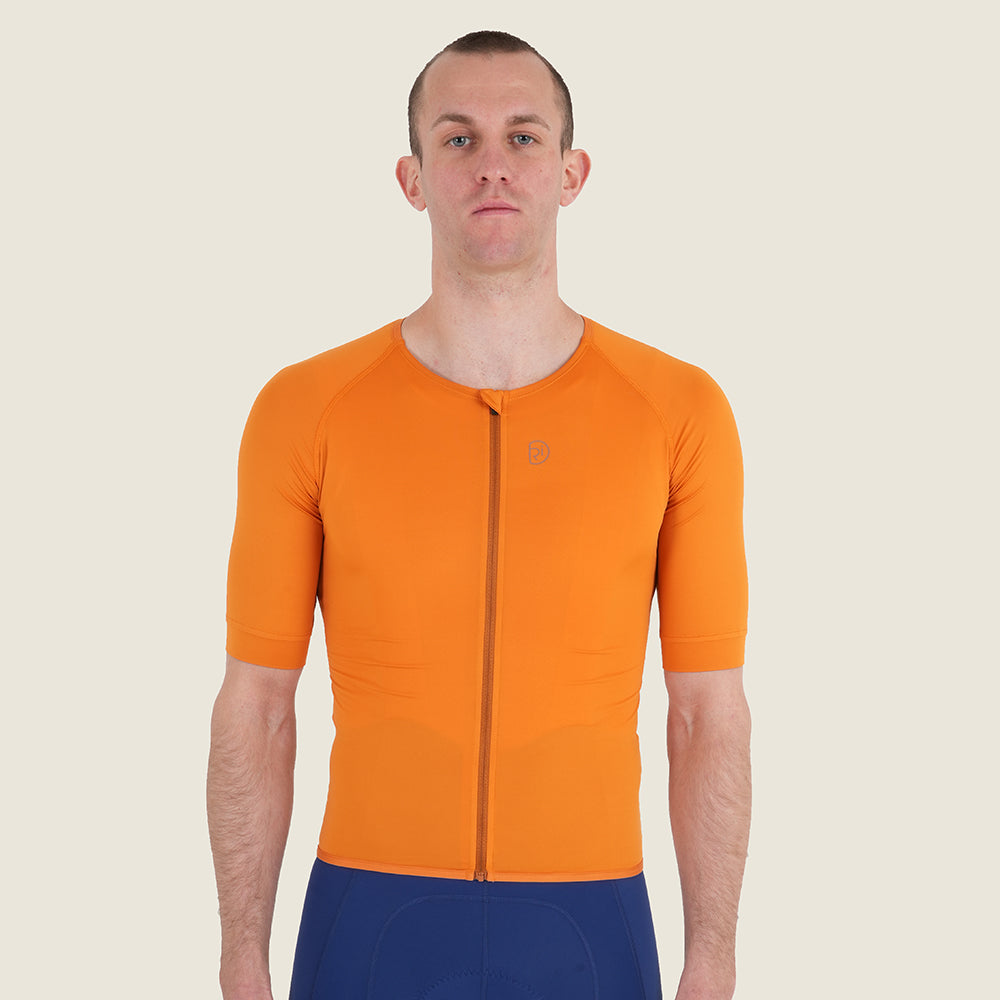 Mens Lowther Essential Lightweight SS Jersey (Desert Sun/Pumpkin Spice) (model: barnaby)