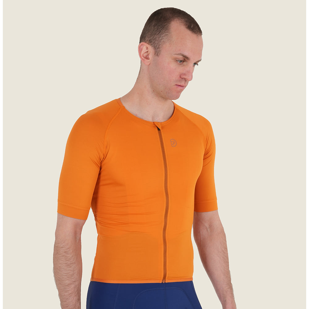 Mens Lowther Essential Lightweight SS Jersey (Desert Sun/Pumpkin Spice) (model: barnaby)