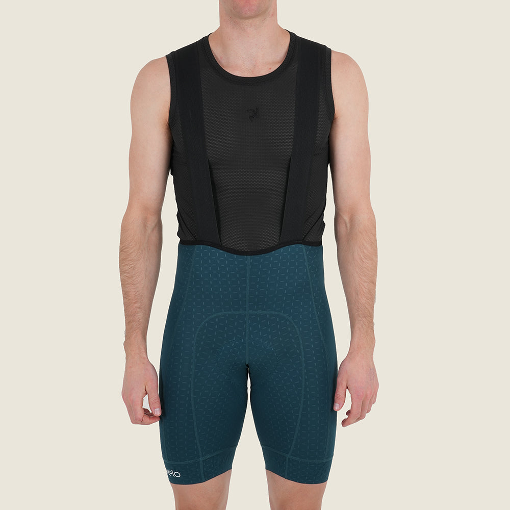 Mens Raasay Essential Lightweight Bib Shorts (Deep Teal) (model: barnaby)