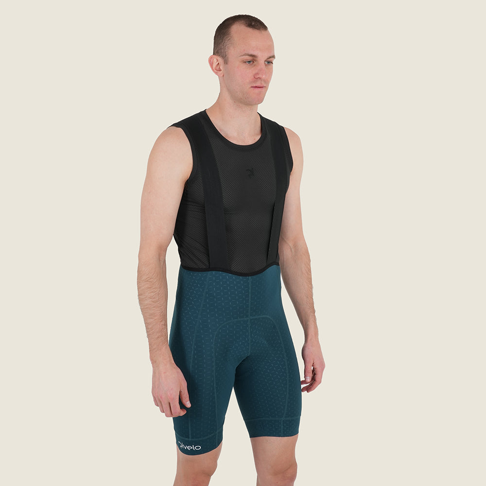 Mens Raasay Essential Lightweight Bib Shorts (Deep Teal) (model: barnaby)