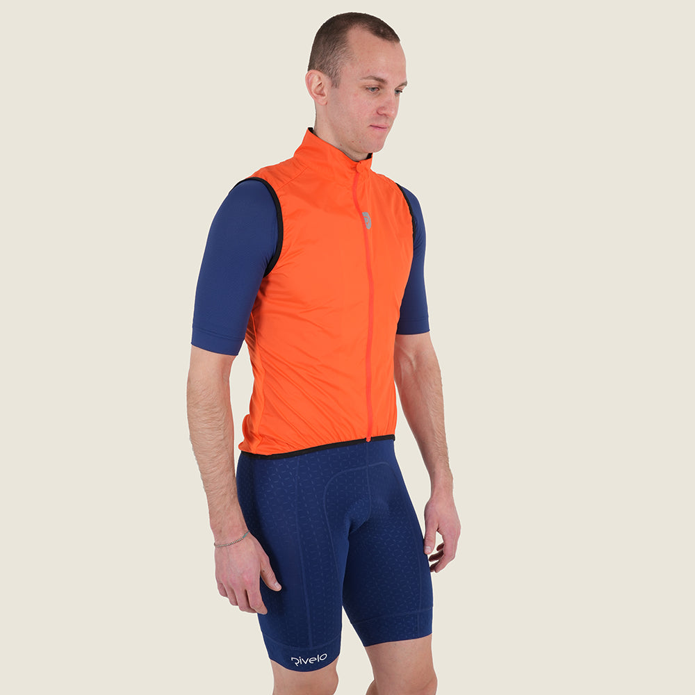 Mens Rowsley II Packable Windproof Gilet (Orange) (model: barnaby)