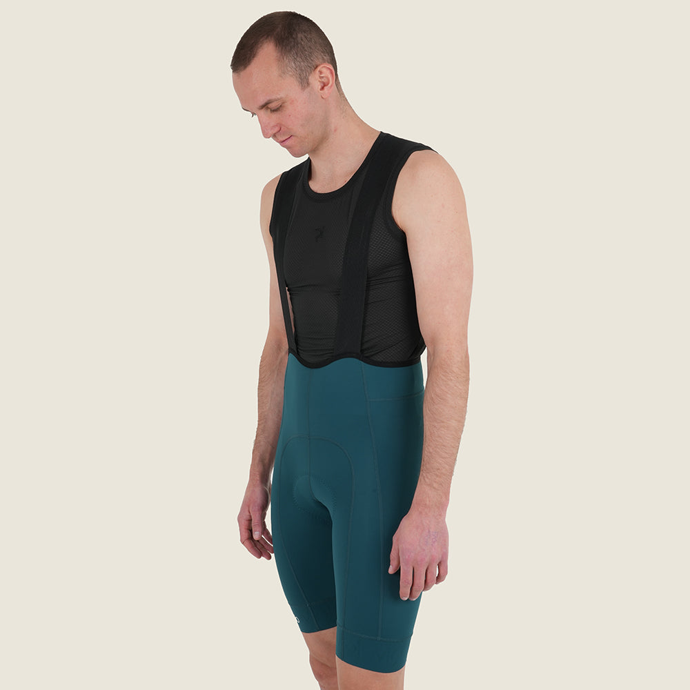 Mens Staffin Essential Bib Shorts (Deep Teal) (model: barnaby)