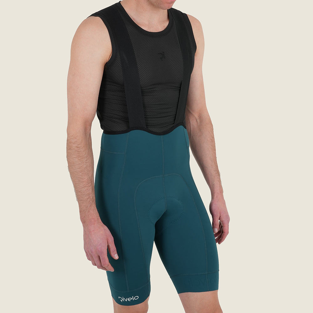 Mens Staffin Essential Bib Shorts (Deep Teal) (model: barnaby)