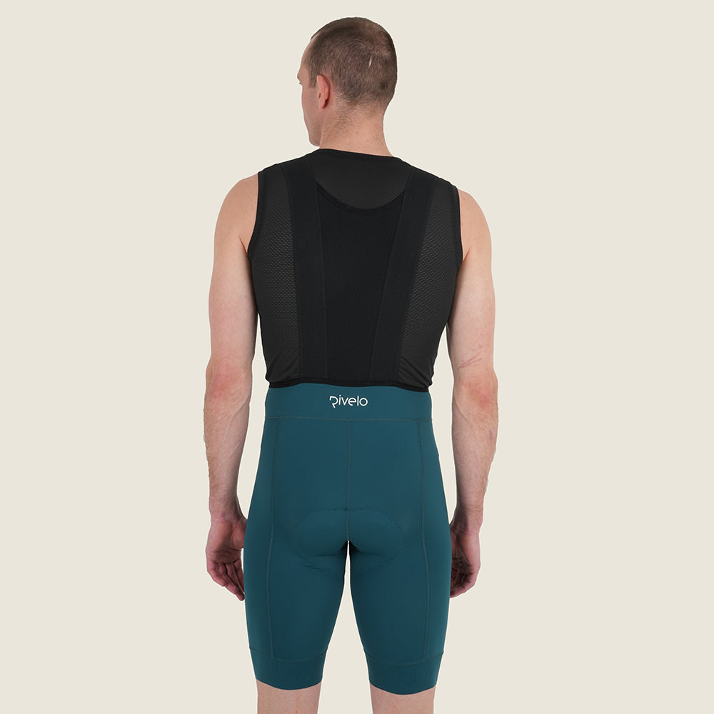 Mens Staffin Essential Bib Shorts (Deep Teal) (model: barnaby)