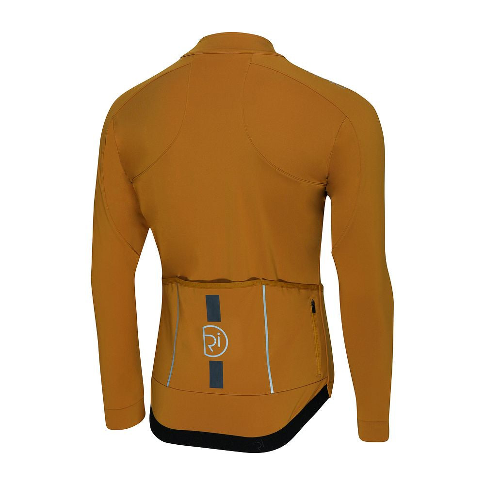 Rivelo Mens Eco Felcott Thermal Long Sleeve Jersey (Mustard)  (studio)