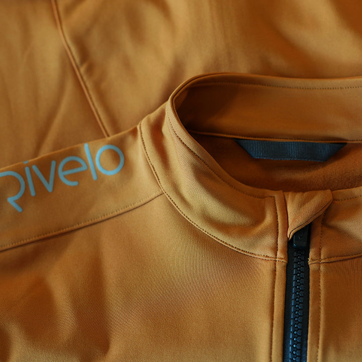 Rivelo Womens Eco Frensham Thermal Long Sleeve Jersey (Mustard/Asphalt)