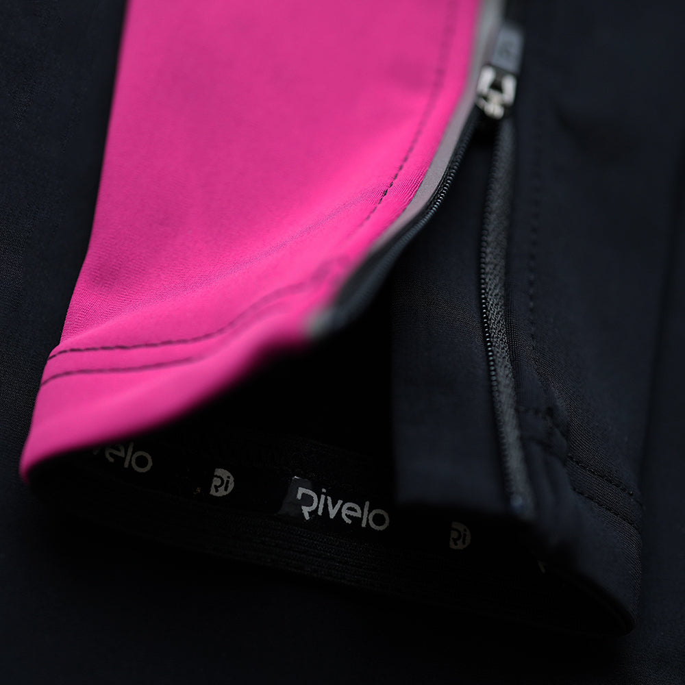 Rivelo Womens Eco Monsal Thermal Bib Tights (Black/Magenta)