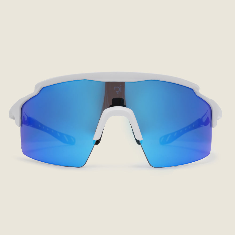 Uist Sunglasses (Matt White/Blue Mirror) (studio)