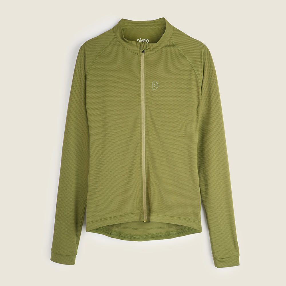 Womens Bathford Essential LS Jersey (Peat Moss/Moss) (studio)