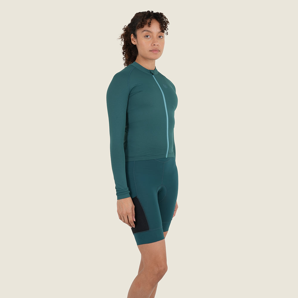 Womens Bathford Essential LS Jersey (Petrol/Teal) (model: sarah)