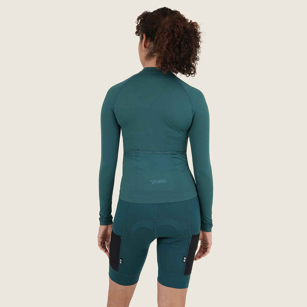 Womens Bathford Essential LS Jersey (Petrol/Teal) (model: sarah)