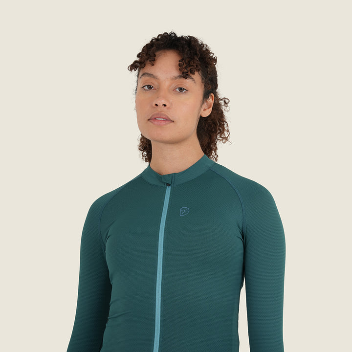 Womens Bathford Essential LS Jersey (Petrol/Teal) (model: sarah)