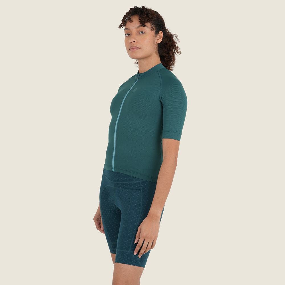Womens Bathford Essential SS Jersey (Petrol/Teal) (model: sarah)