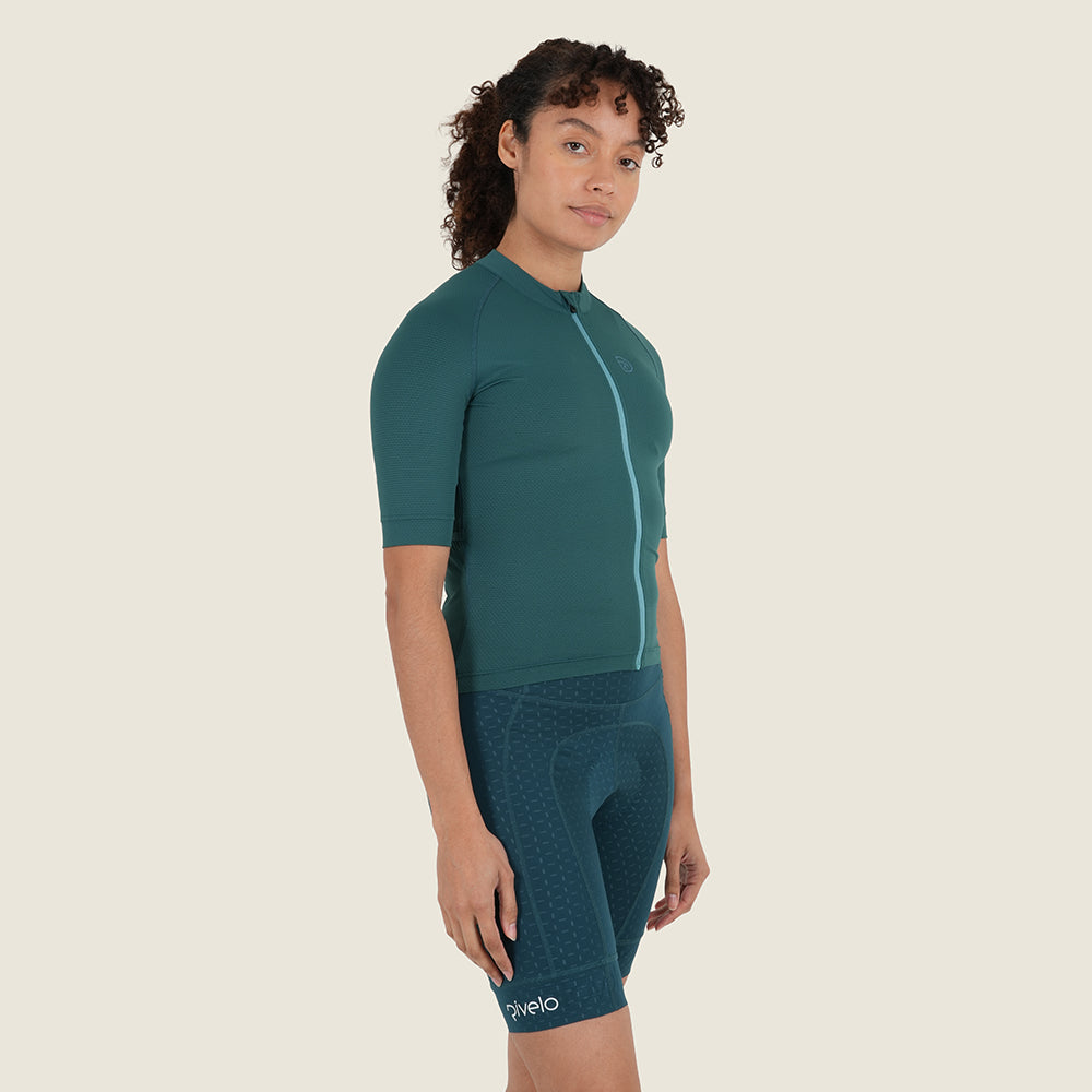 Womens Bathford Essential SS Jersey (Petrol/Teal) (model: sarah)