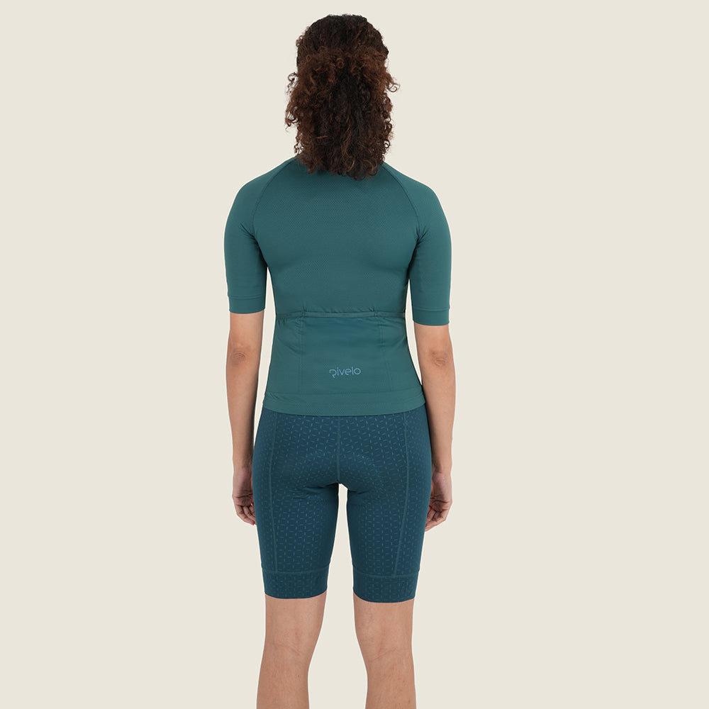 Womens Bathford Essential SS Jersey (Petrol/Teal) (model: sarah)