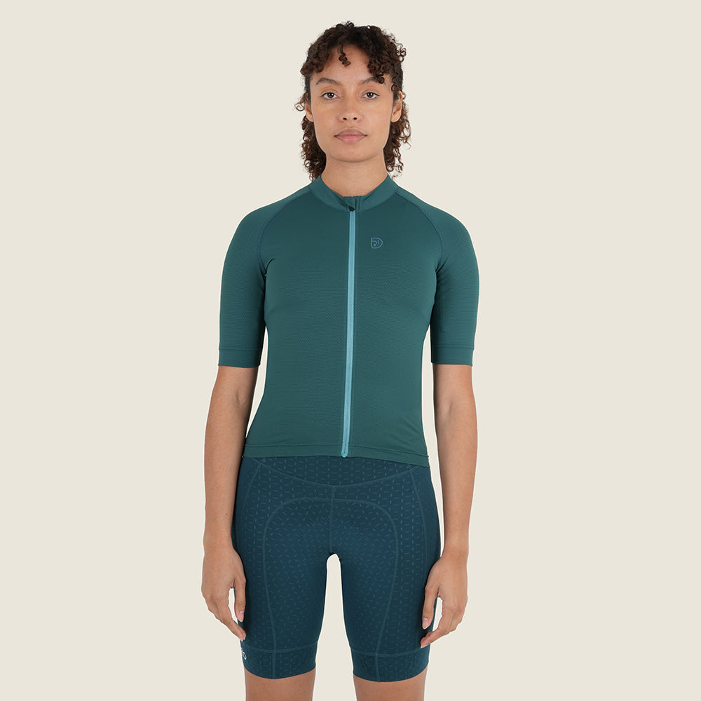 Womens Bathford Essential SS Jersey (Petrol/Teal) (model: sarah)