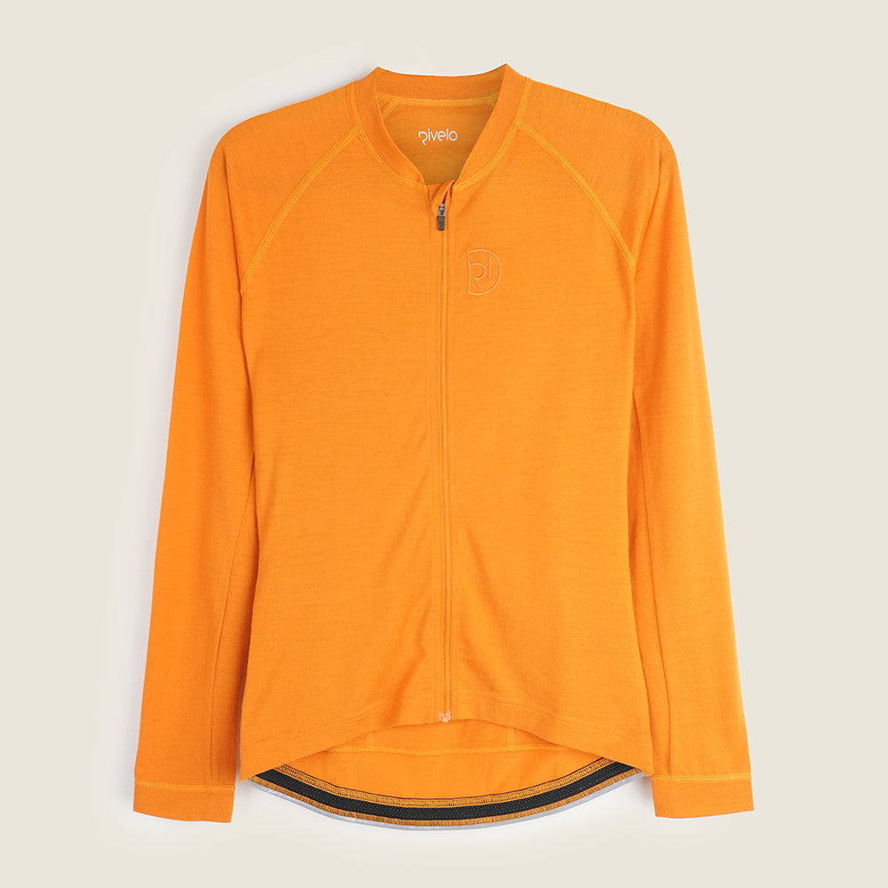 Womens Cranbrook Merino Blend LS Jersey (Desert Sun) (studio)