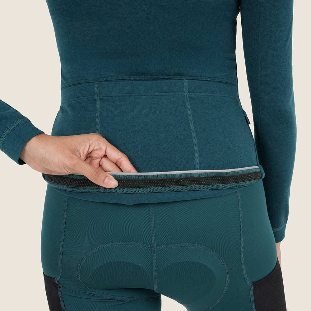 Womens Cranbrook Merino Blend LS Jersey (Petrol)