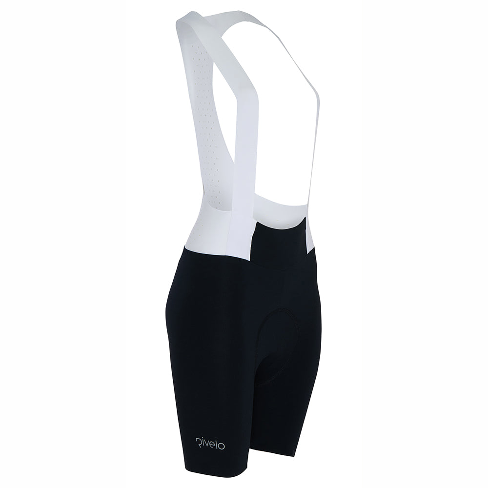 Womens Forcella Race Bib Shorts (Black/White) (studio)