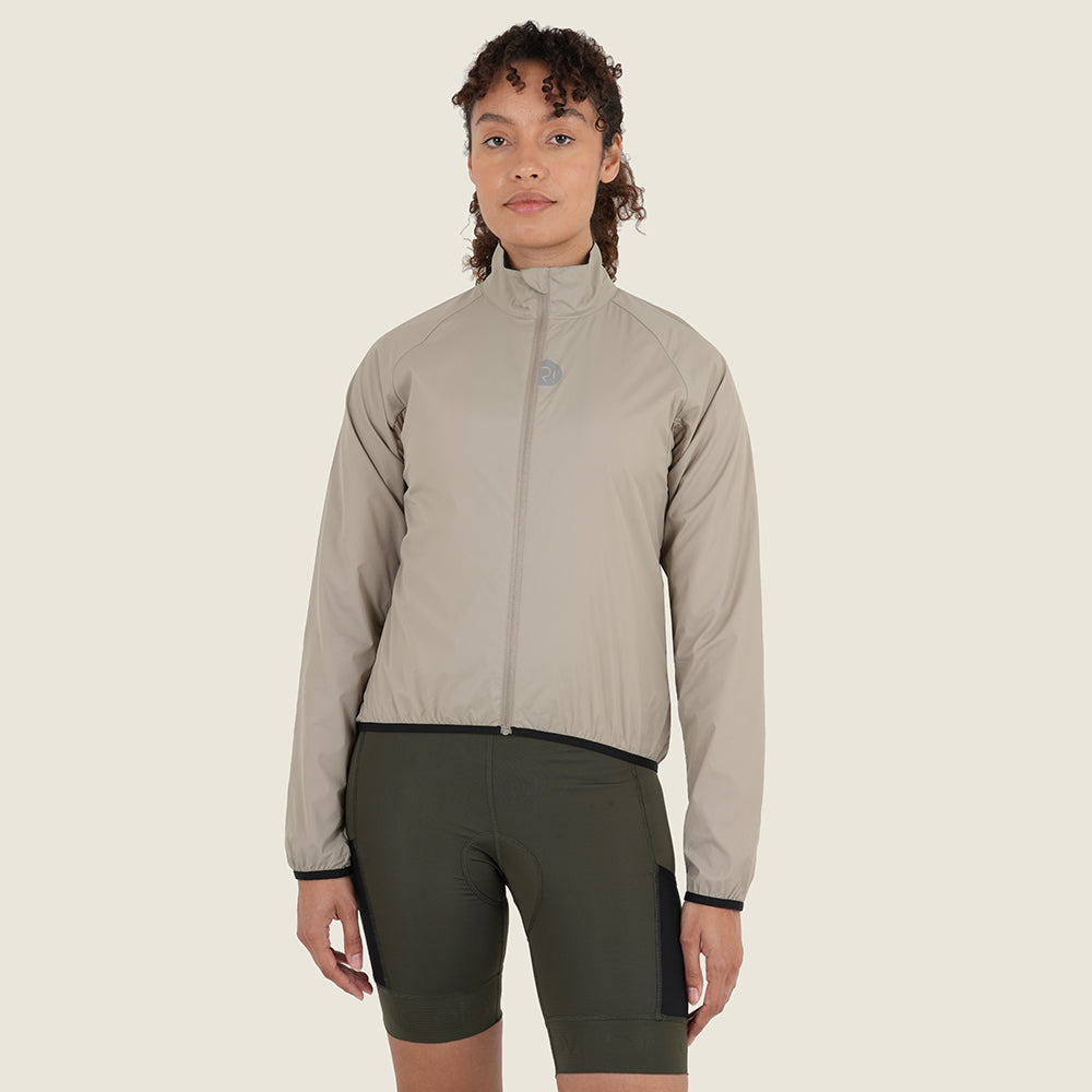 Womens Garrowby II Packable Windproof Jacket (Vintage Grey) (model: sarah)