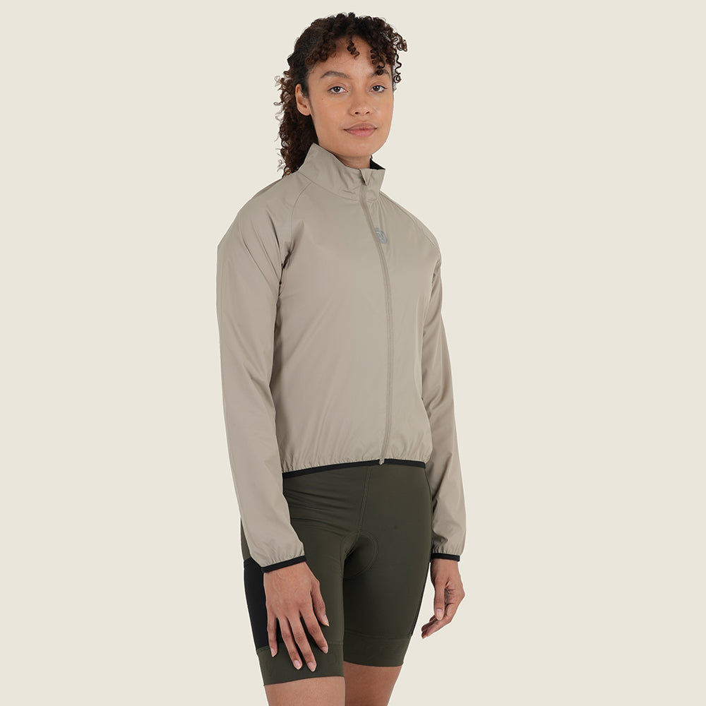 Womens Garrowby II Packable Windproof Jacket (Vintage Grey) (model: sarah)