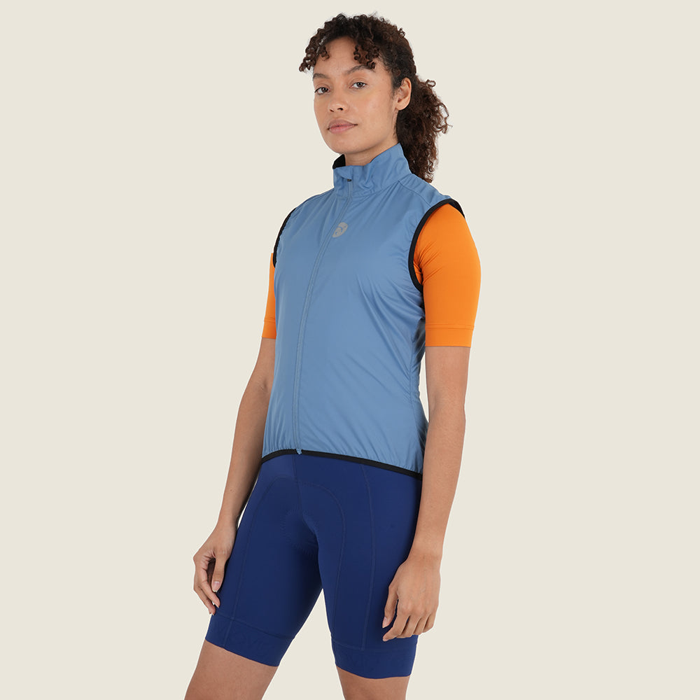Womens Haresfield II Packable Windproof Gilet (Airforce) (model: sarah)