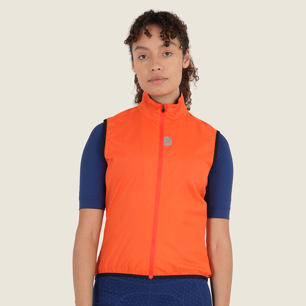 Womens Haresfield II Packable Windproof Gilet (Orange) (model: sarah)