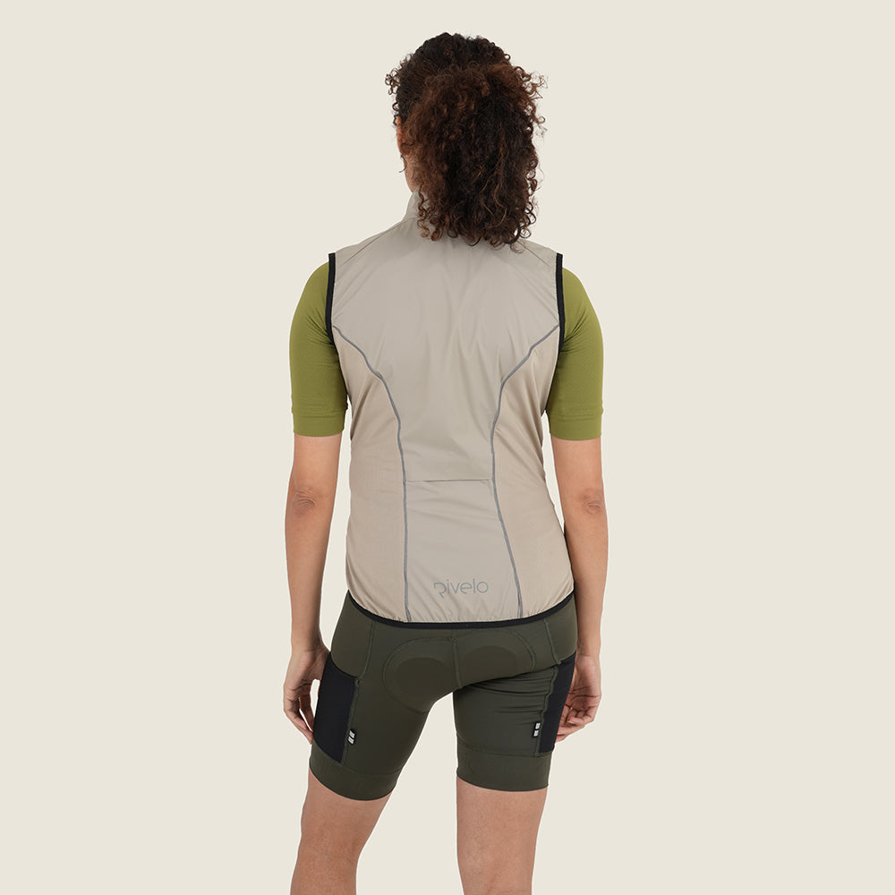 Womens Haresfield II Packable Windproof Gilet (Vintage Grey) (model: sarah)
