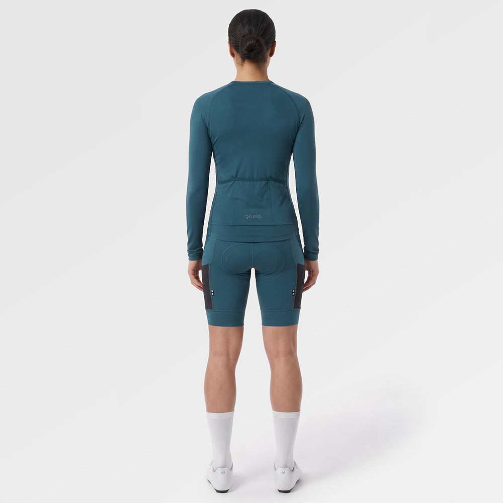 Womens Lowther Essential Lightweight LS Jersey (Petrol) (ai model)