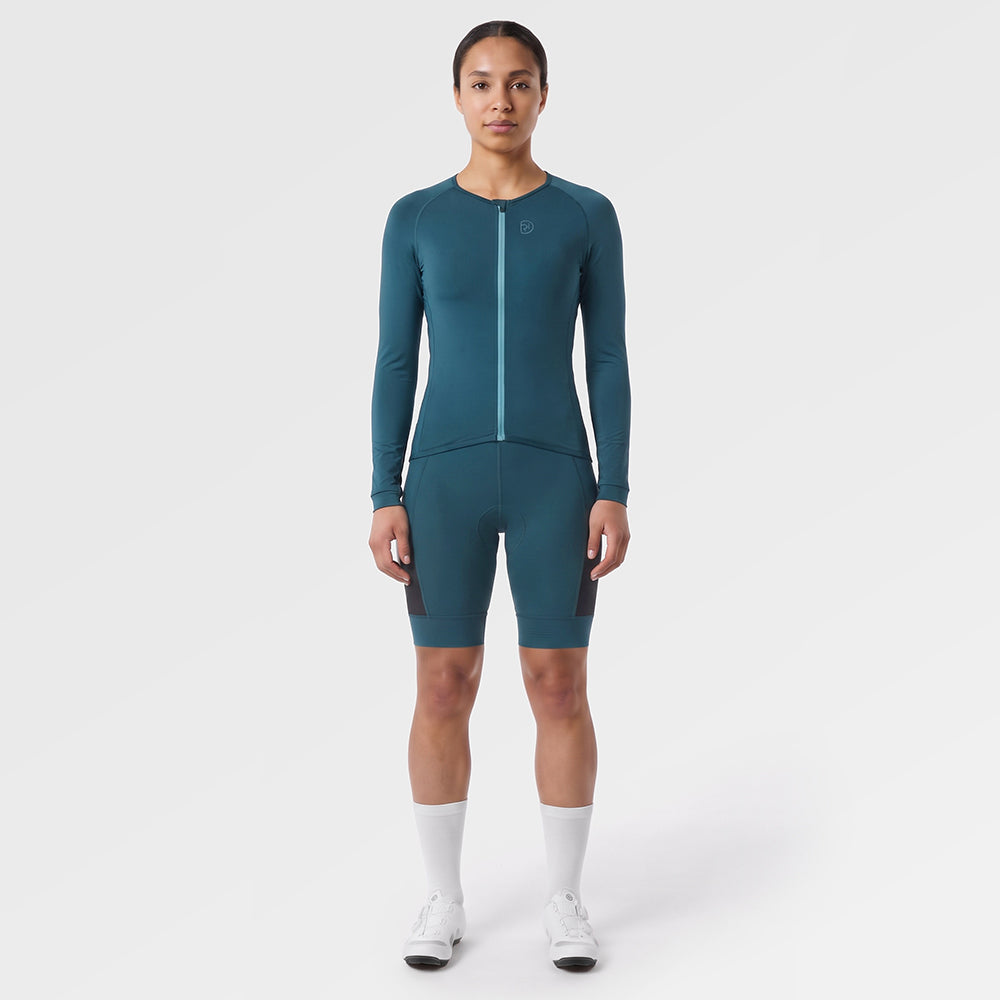 Womens Lowther Essential Lightweight LS Jersey (Petrol) (ai model)