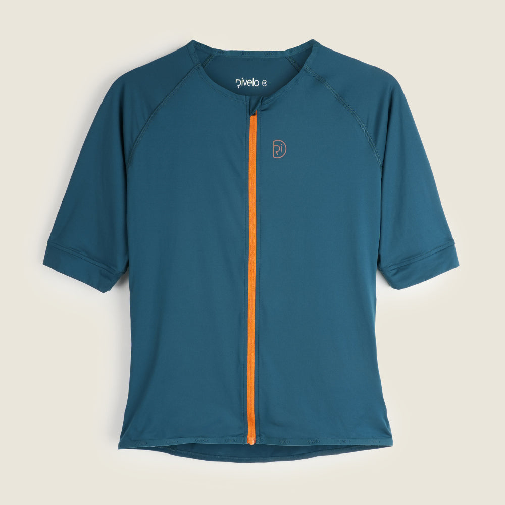 Womens Lowther Essential Lightweight SS Jersey (Petrol/Desert Sun) (studio)