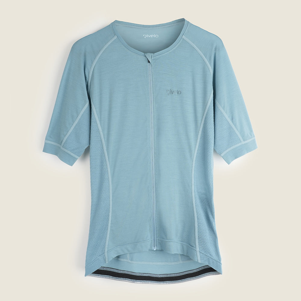 Womens Rowlands Merino Blend Lightweight SS Jersey (Lagoon) (studio)