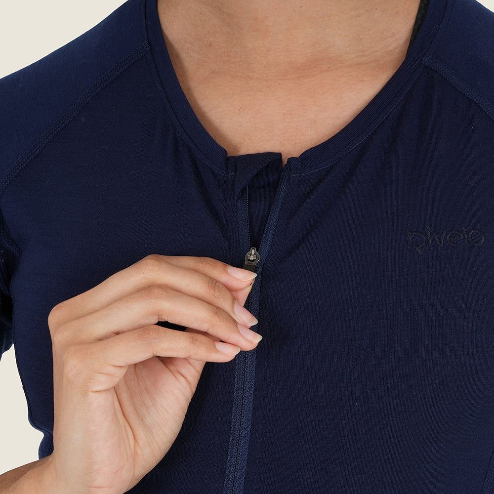 Womens Rowlands Merino Blend Lightweight SS Jersey (Navy)