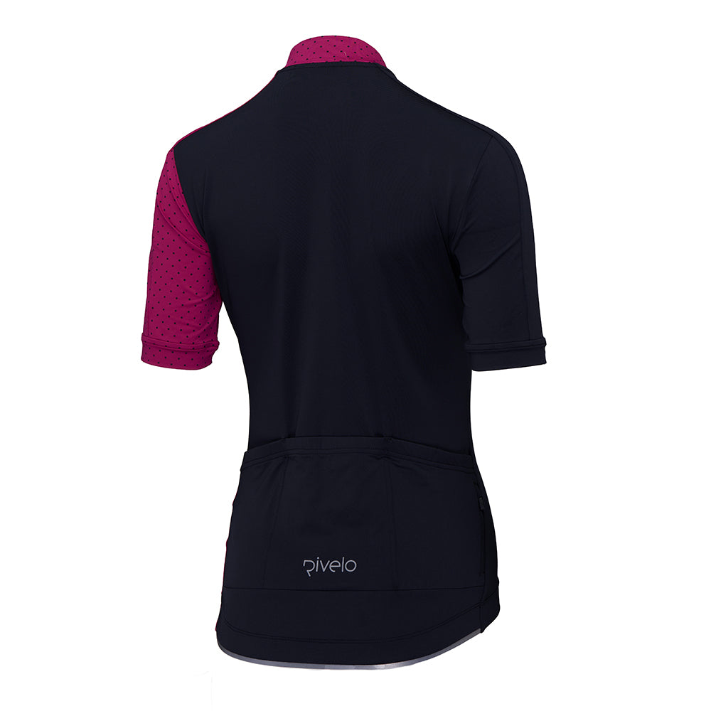 Womens Salcombe II Jersey (Black/Magenta) (studio)