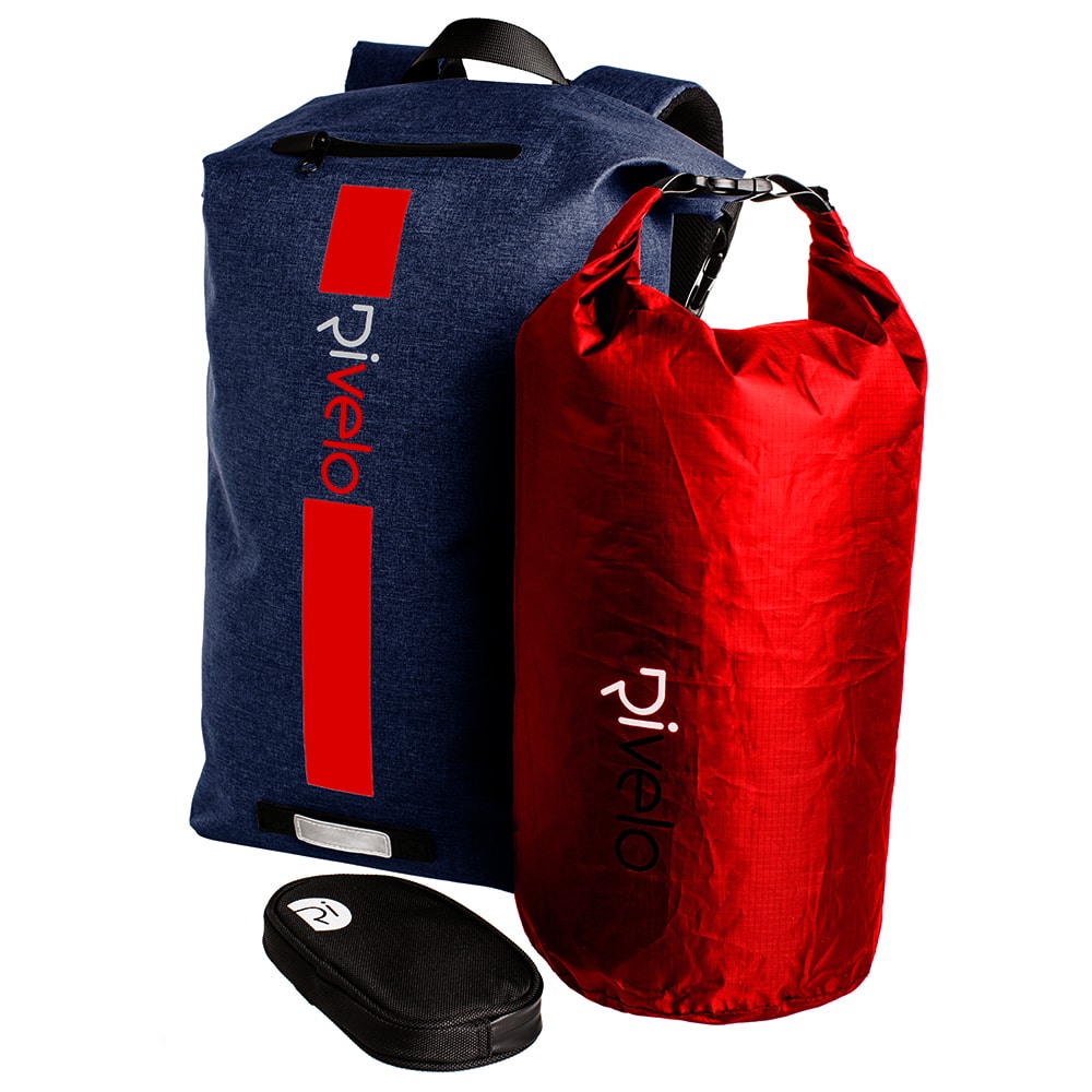 Rivelo Coombe 18L Dry Rucksack (Navy/Red) (studio)