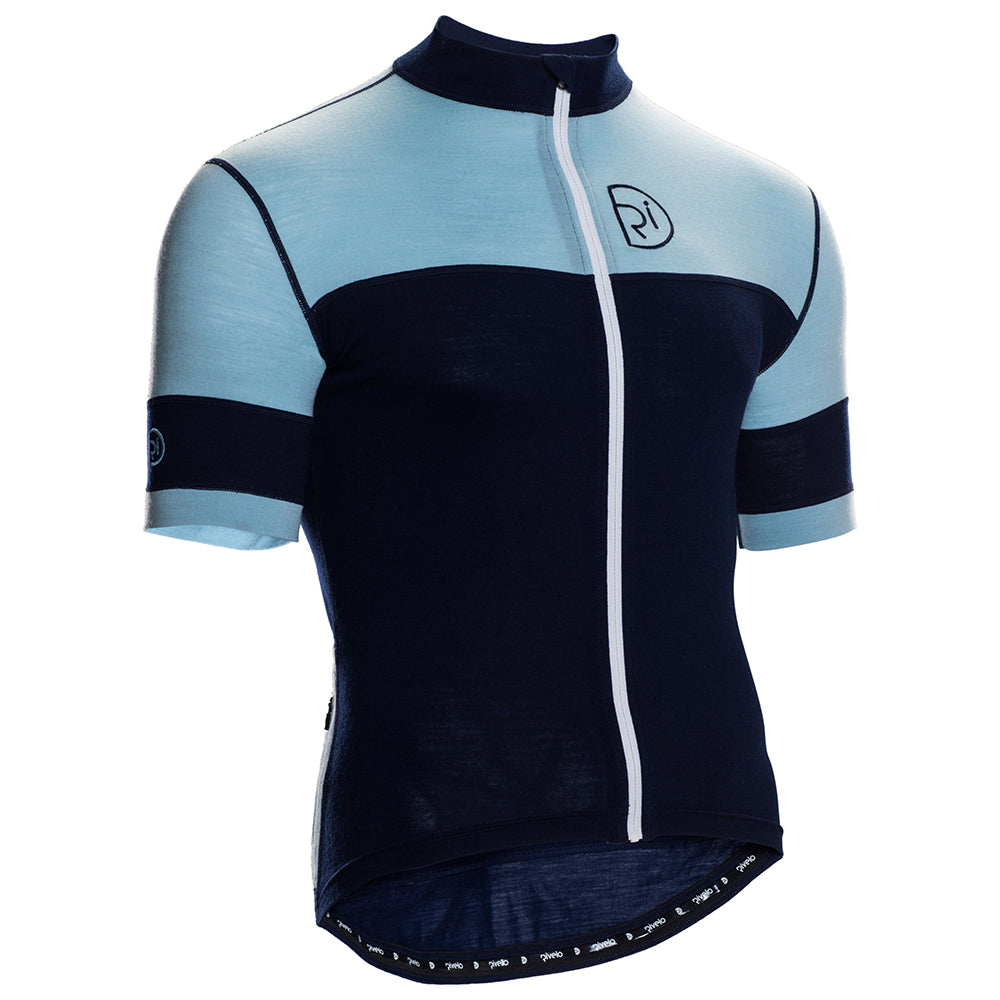 Rivelo | Mens Barbondale Merino Blend Jersey (Navy/Blue)