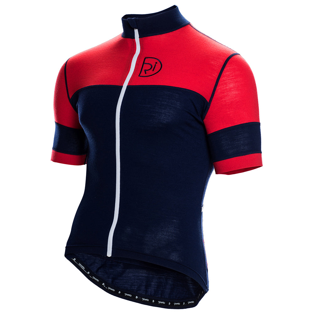 Mens Barbondale Merino Blend Jersey (Navy/Red)