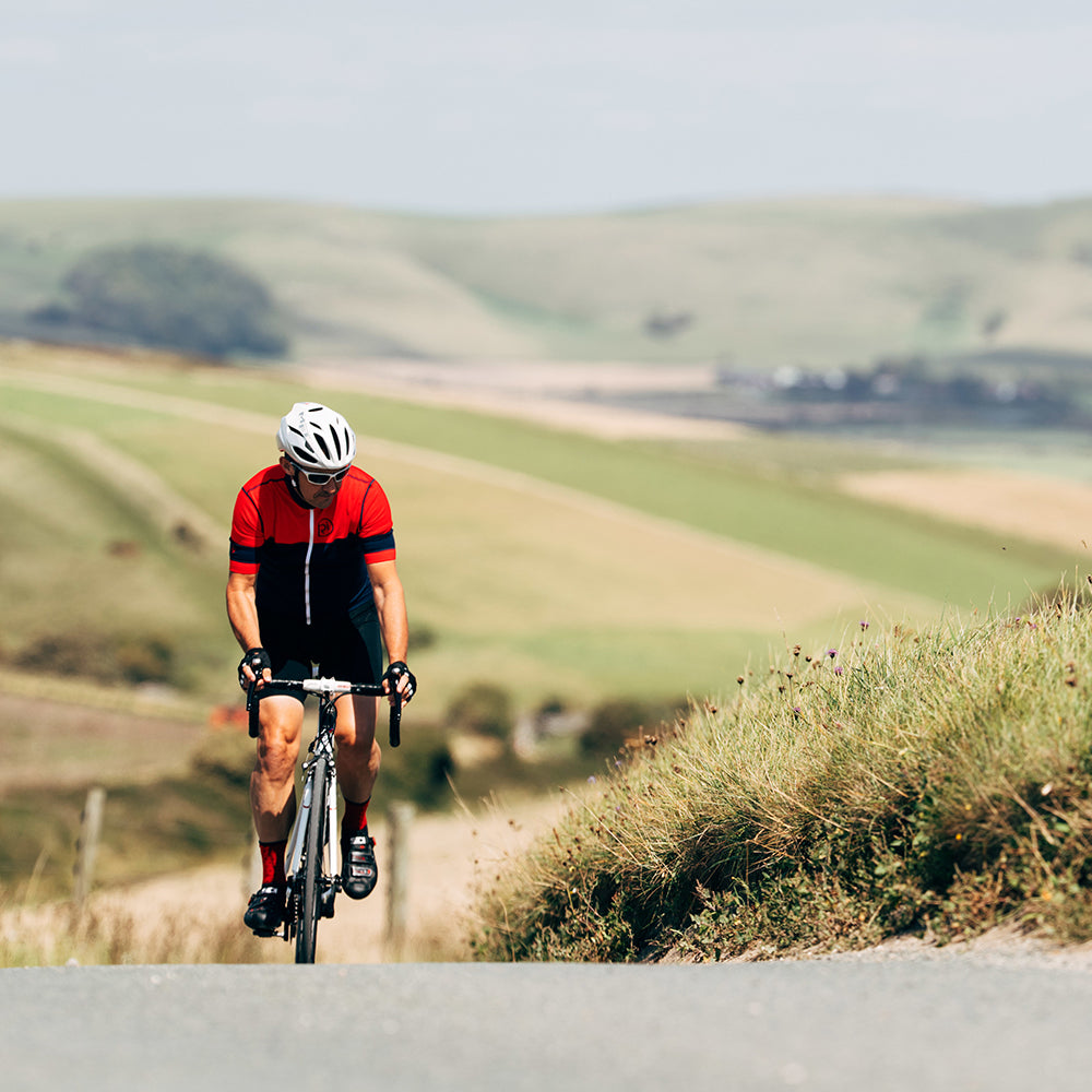 Rivelo | Mens Barbondale Merino Blend Jersey (Navy/Red)