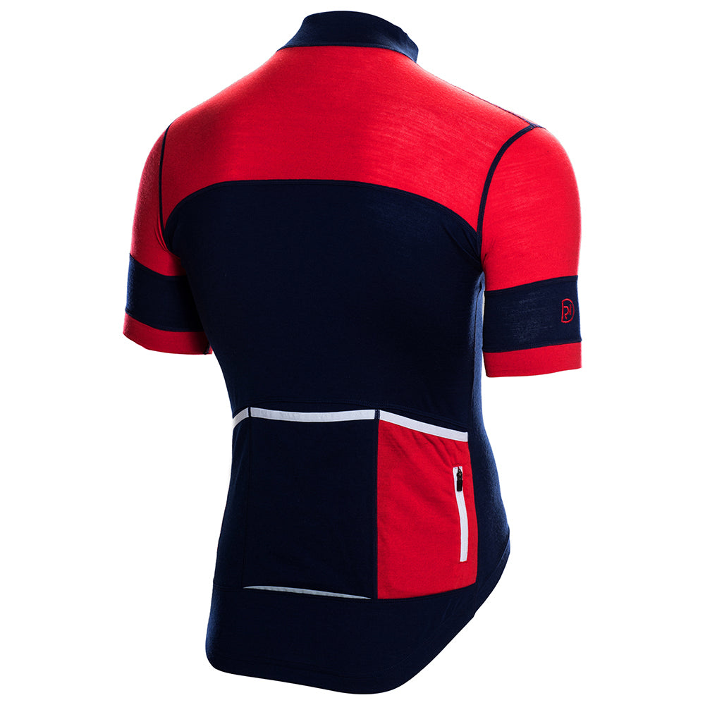 Mens Barbondale Merino Blend Jersey (Navy/Red)