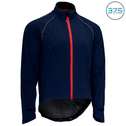 Rivelo | Mens Cairnwell High Performance Rain Jacket (Navy/Red)